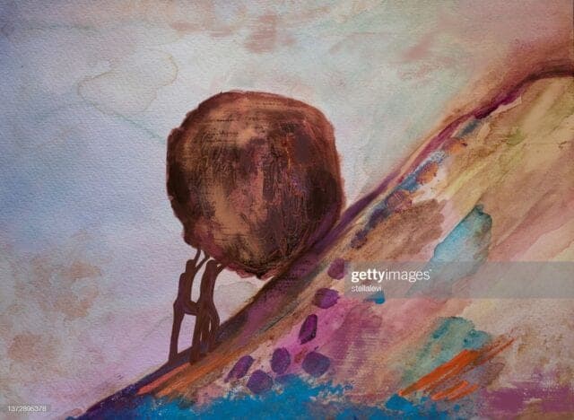 From my ’Pushing Rock’ series. Dream big and never give up.