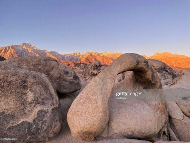Beautiful sunrise at Alabama Hills, near Lone Pine CA